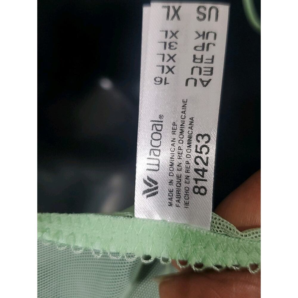 Wacoal Size XL Sheer Lime Green Baby Doll Short Sexy Nightie Lingerie Gown - Picture 8 of 12